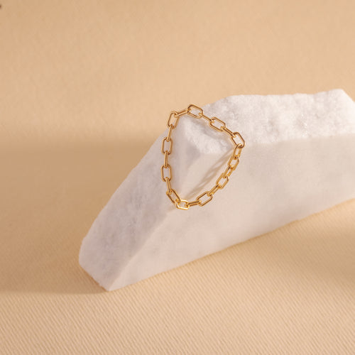 Boyfriend Paperclip Gold Chain Ring