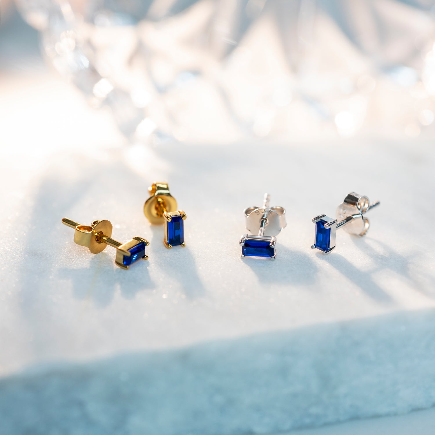Blue Spinel Baguette Stud Earring – J&CO Jewellery