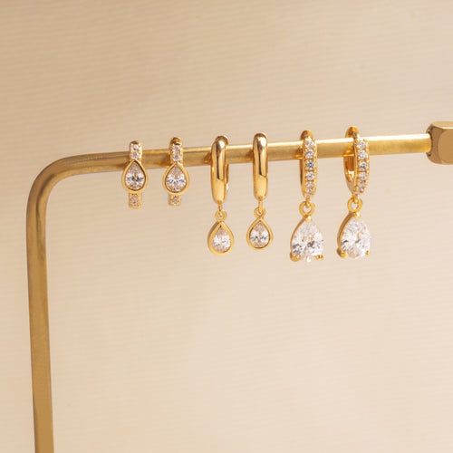 Teardrop Huggie Hoop Earrings