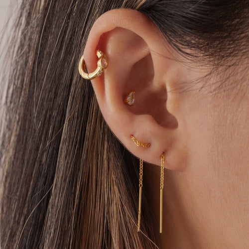 Teardrop Huggie Hoop Earrings
