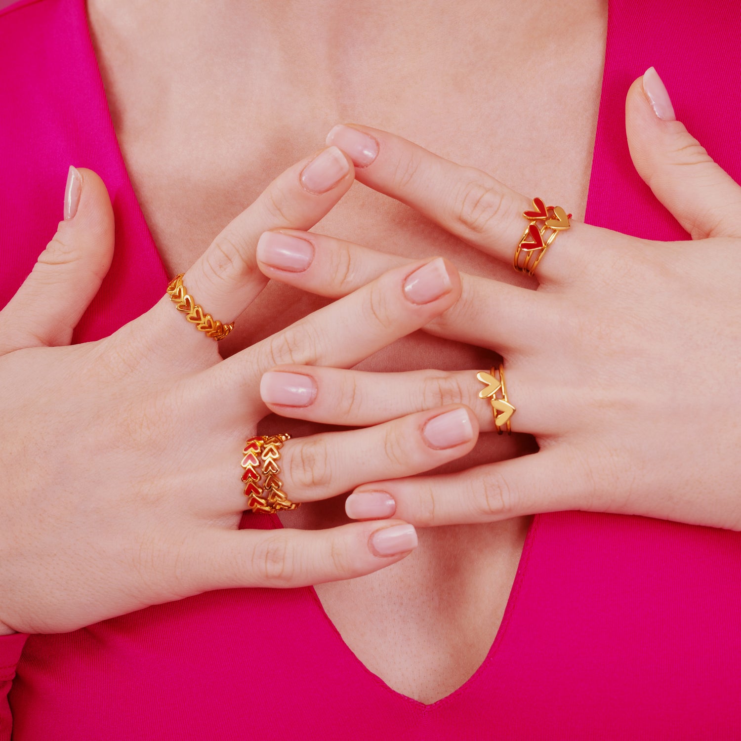 Ruby Heart Band Gouden Ring