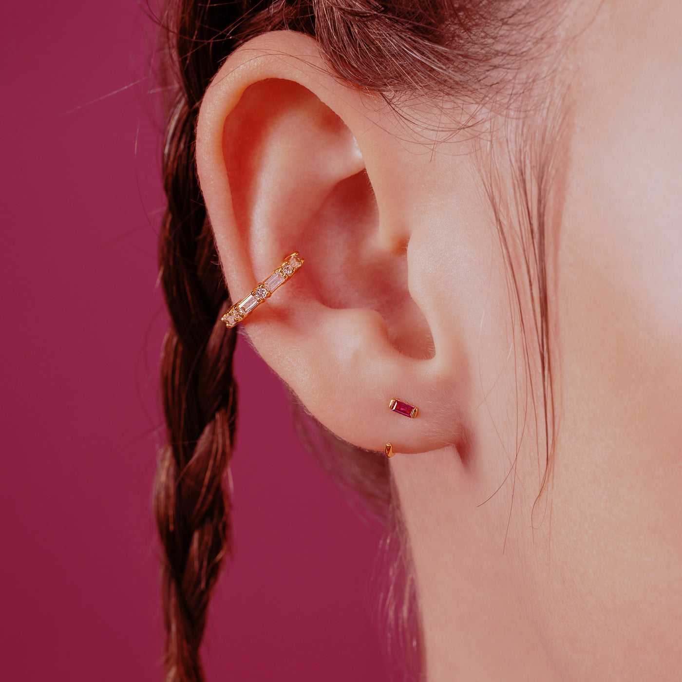 Ruby Open Huggie Earrings – J&CO