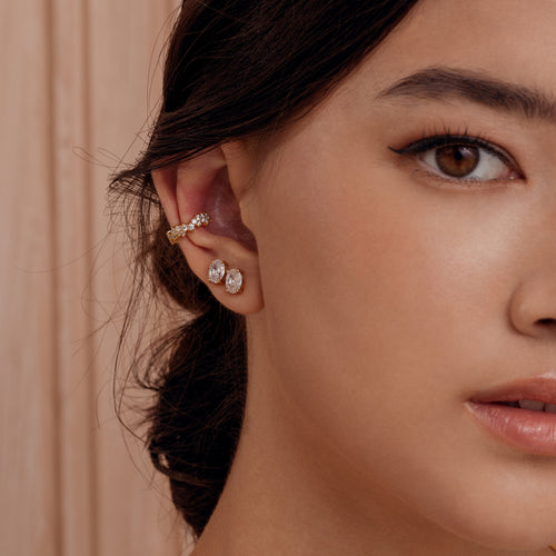 Oval Solitaire Stud Earrings