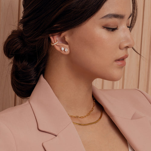 Oval Solitaire Stud Earrings