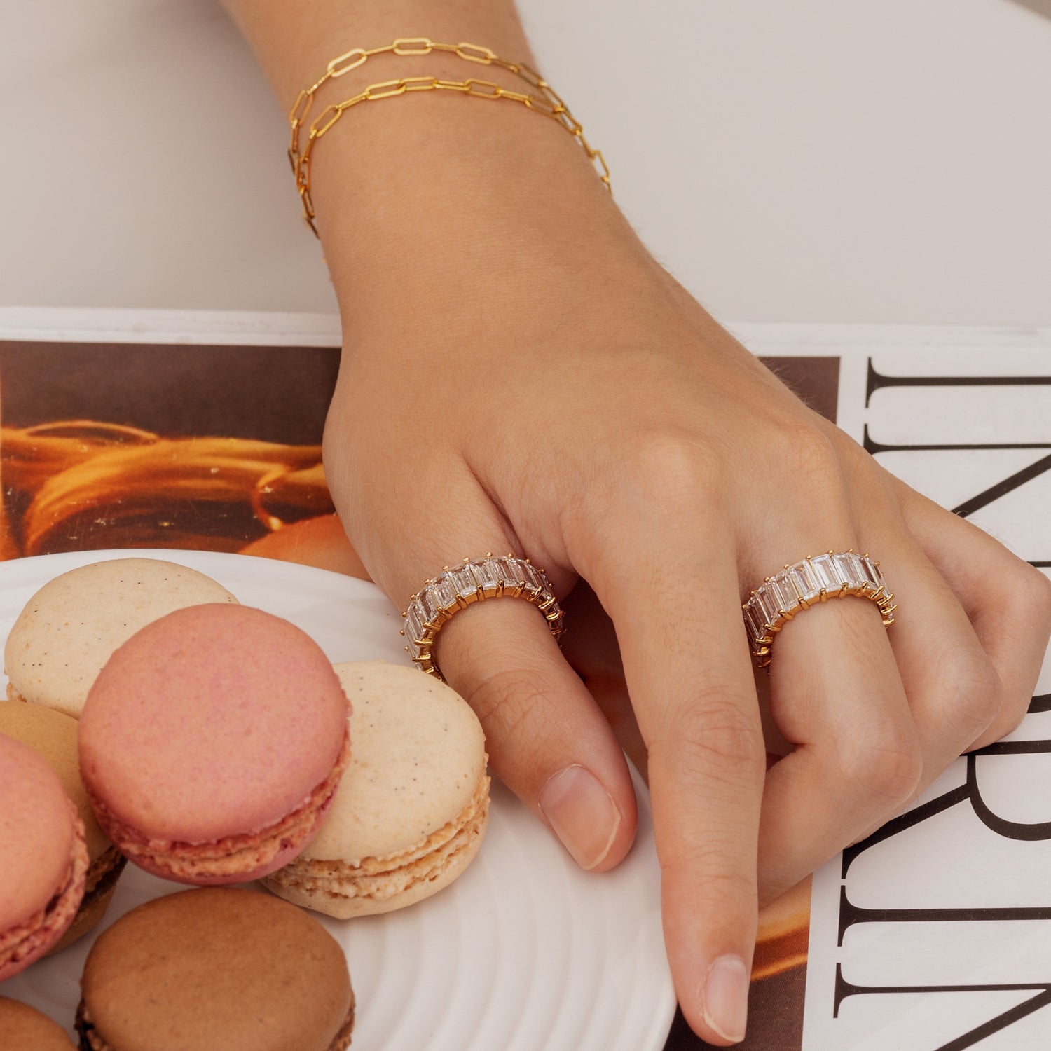 Fede Eternity Baguette CZ Oro