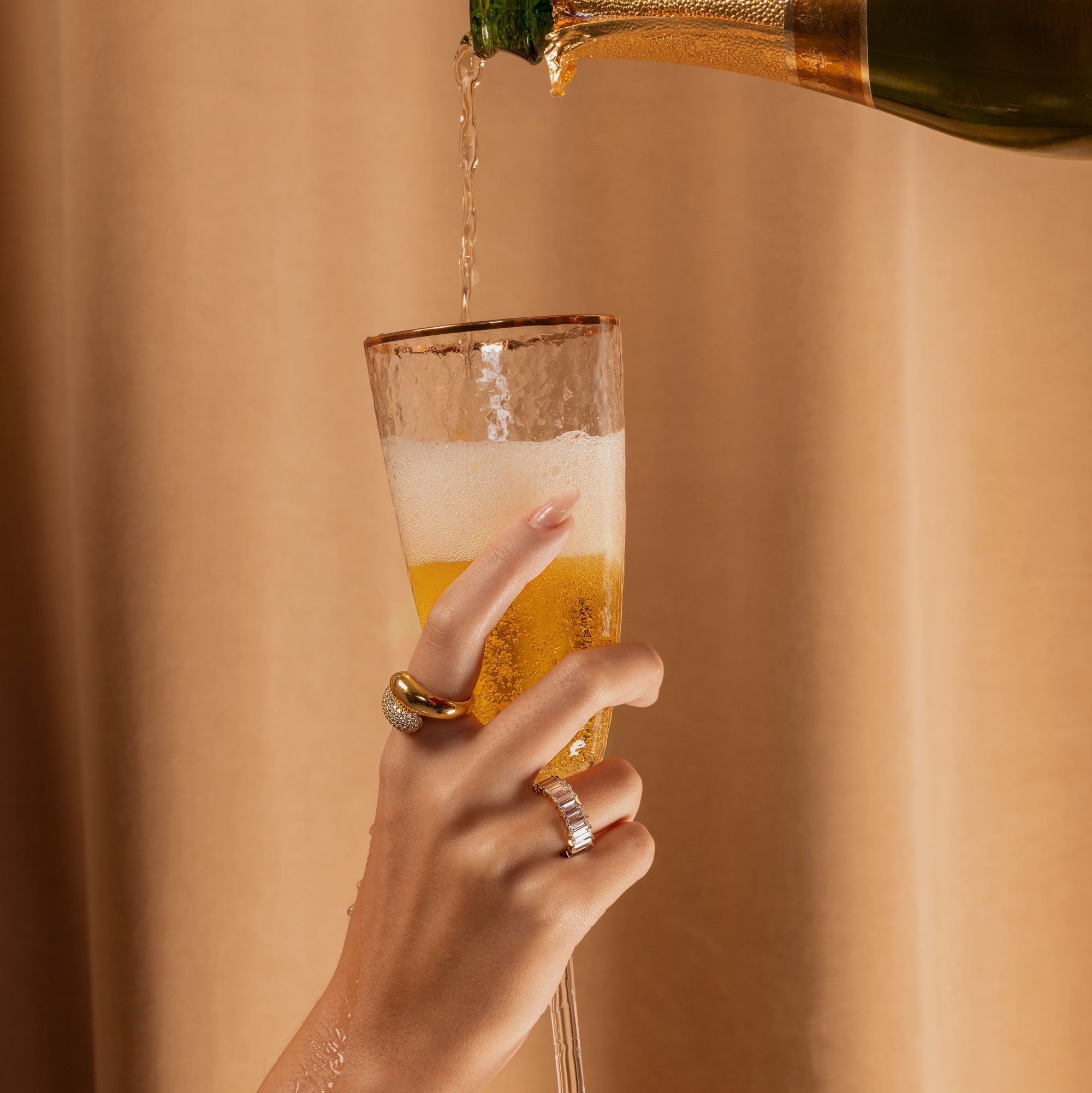 Pave Twin Dome Ring Goud