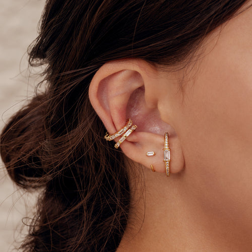 Square hook ear suspender earrings sale