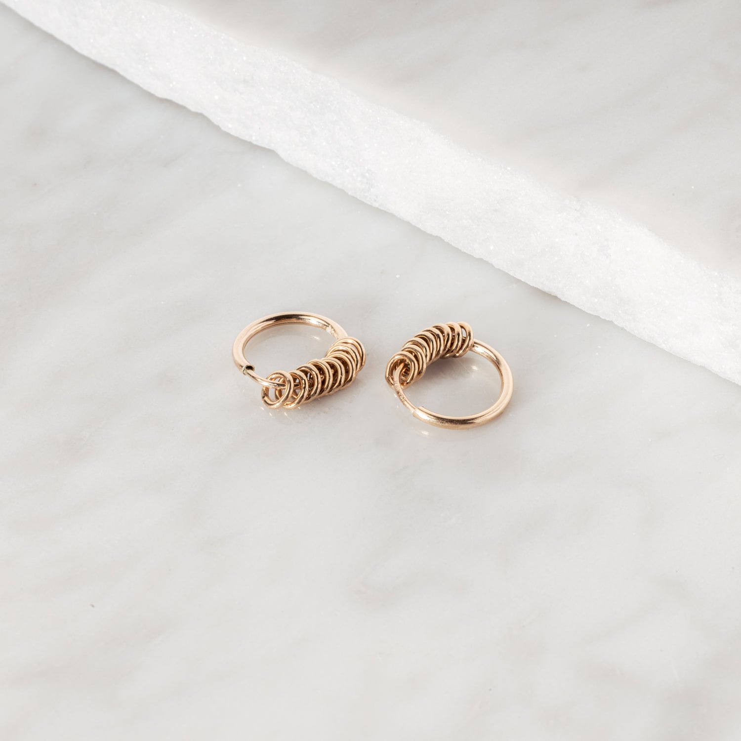 J&CO Jewellery Tiny Charm Hoop Earrings Gold