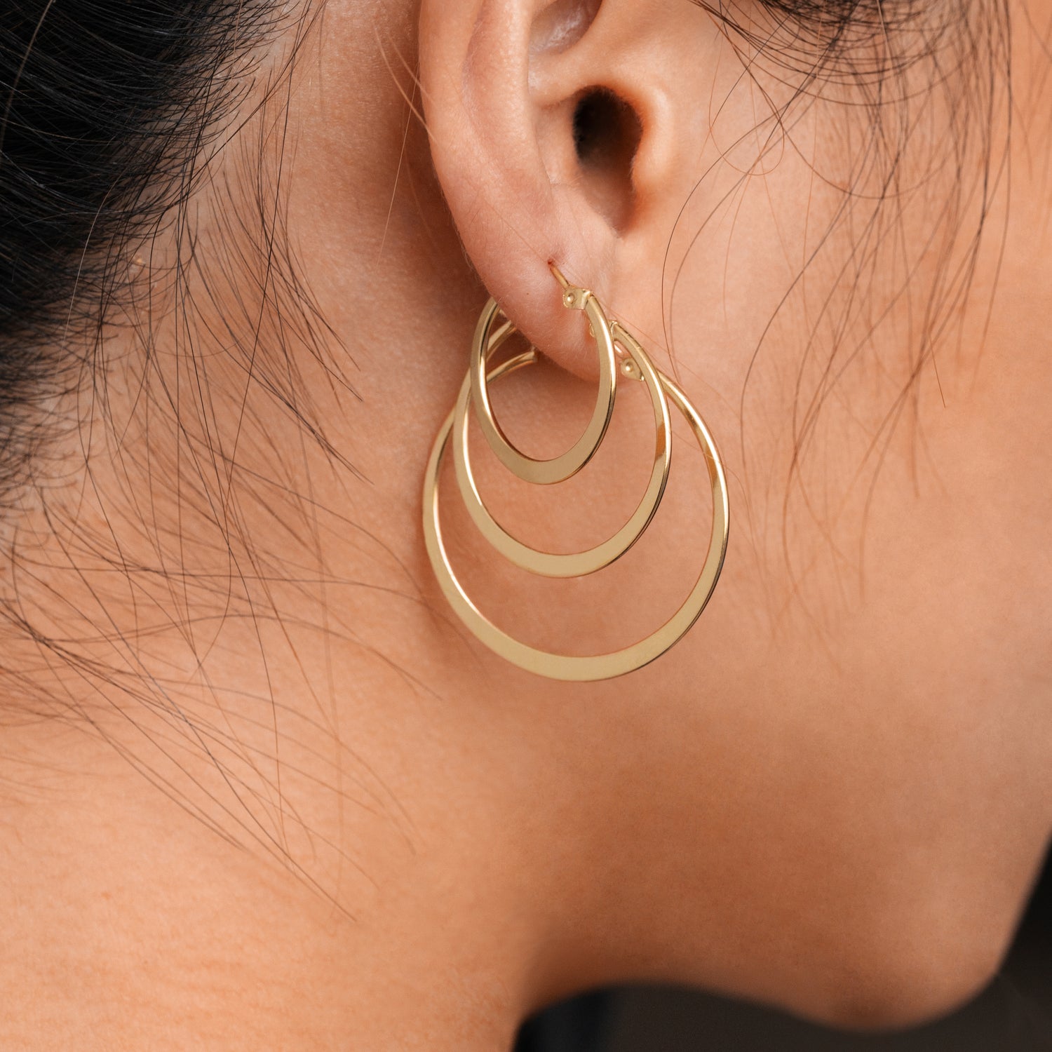 J&CO Jewellery Cross Dangle Hoop Earrings Gold