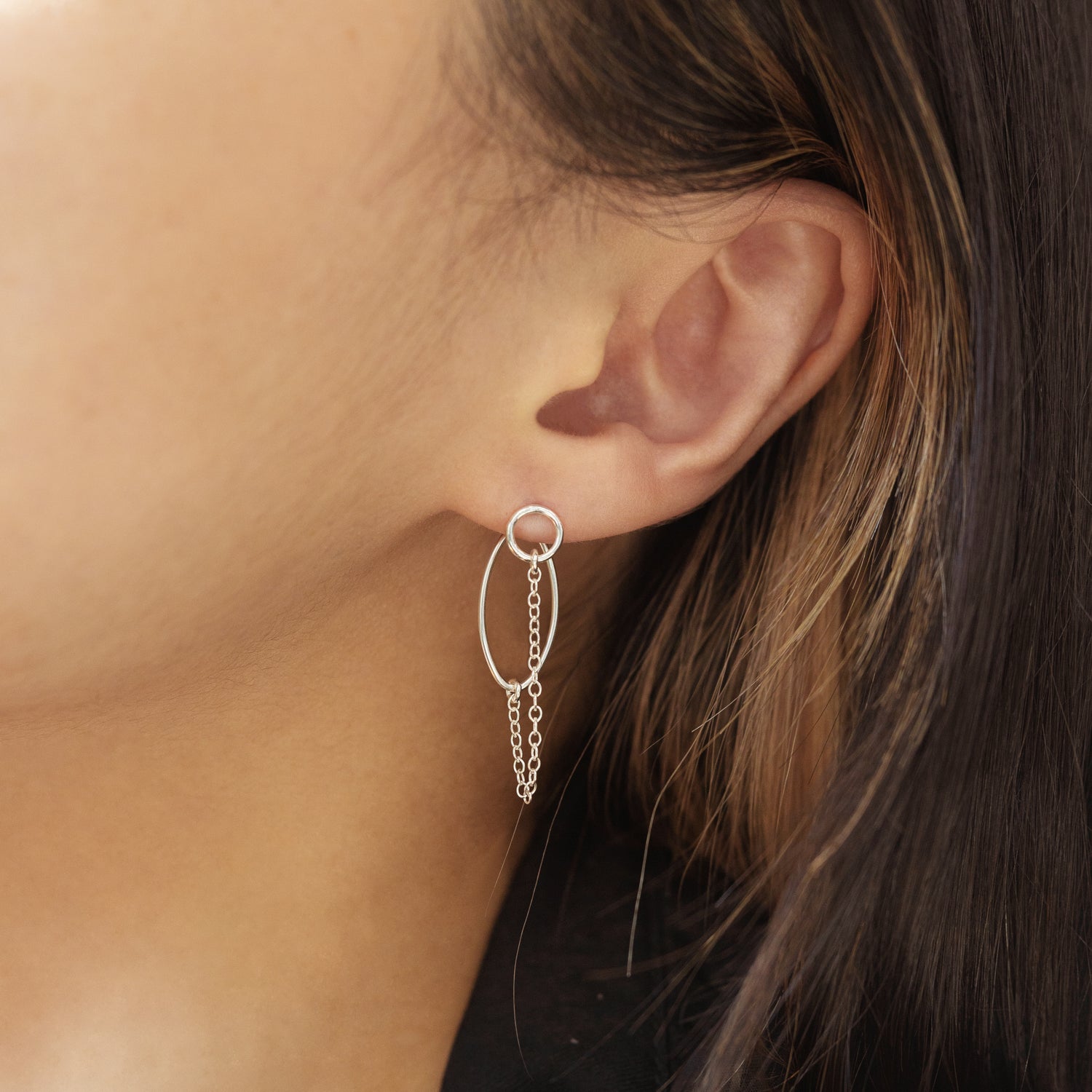Diamond Bezel Chain Fringe Earring Jacket | Sparkle Society