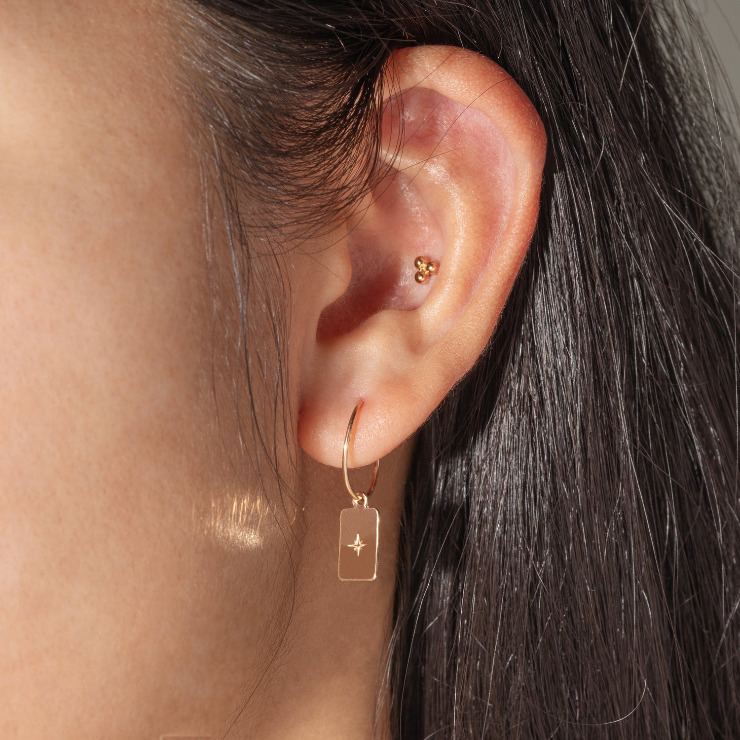 Personalized Tag Icon Initial Hoop Earrings