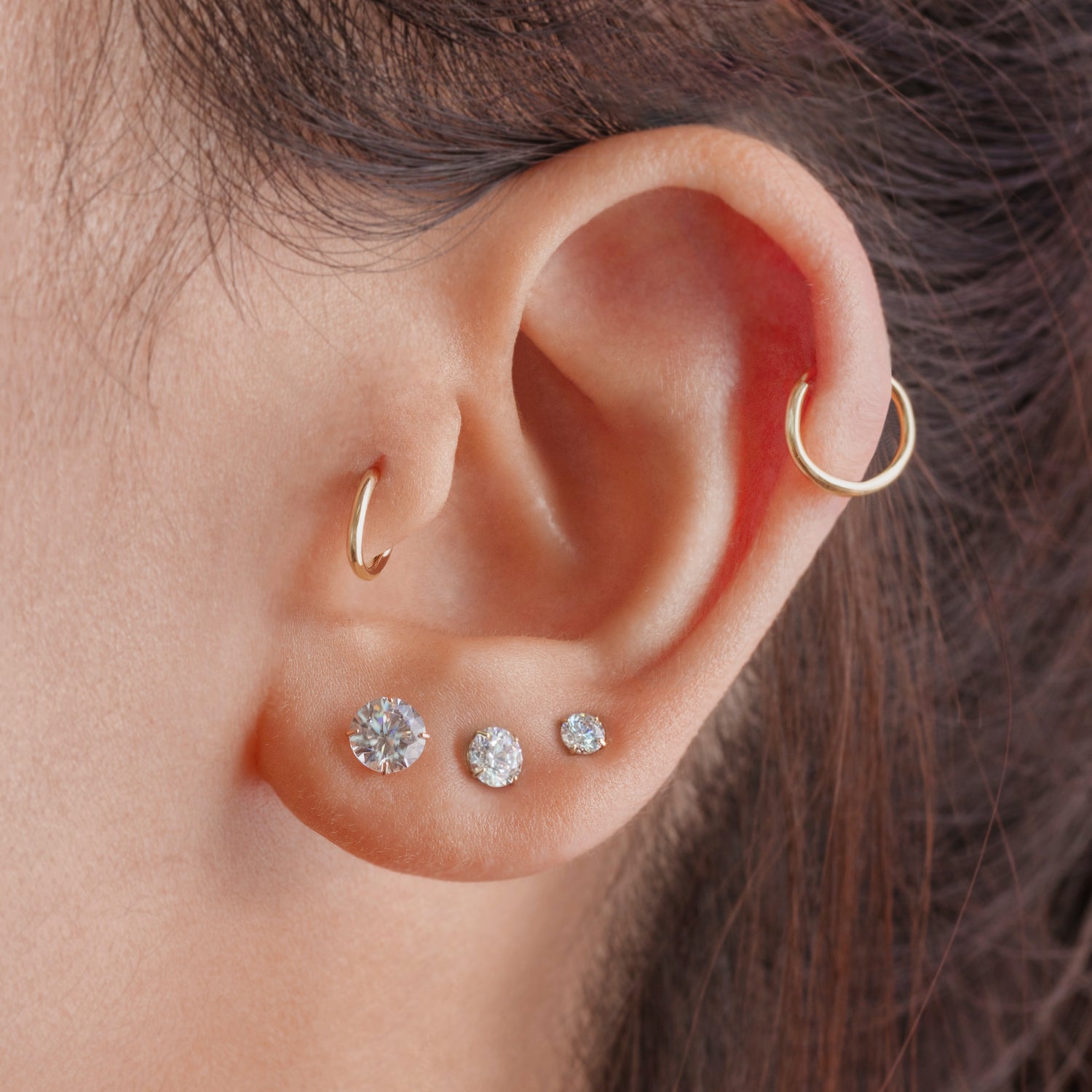 1/3 Carat Natural Diamond 3-Prong Stud Earrings 4mm in 14K White Gold –  ASSAY