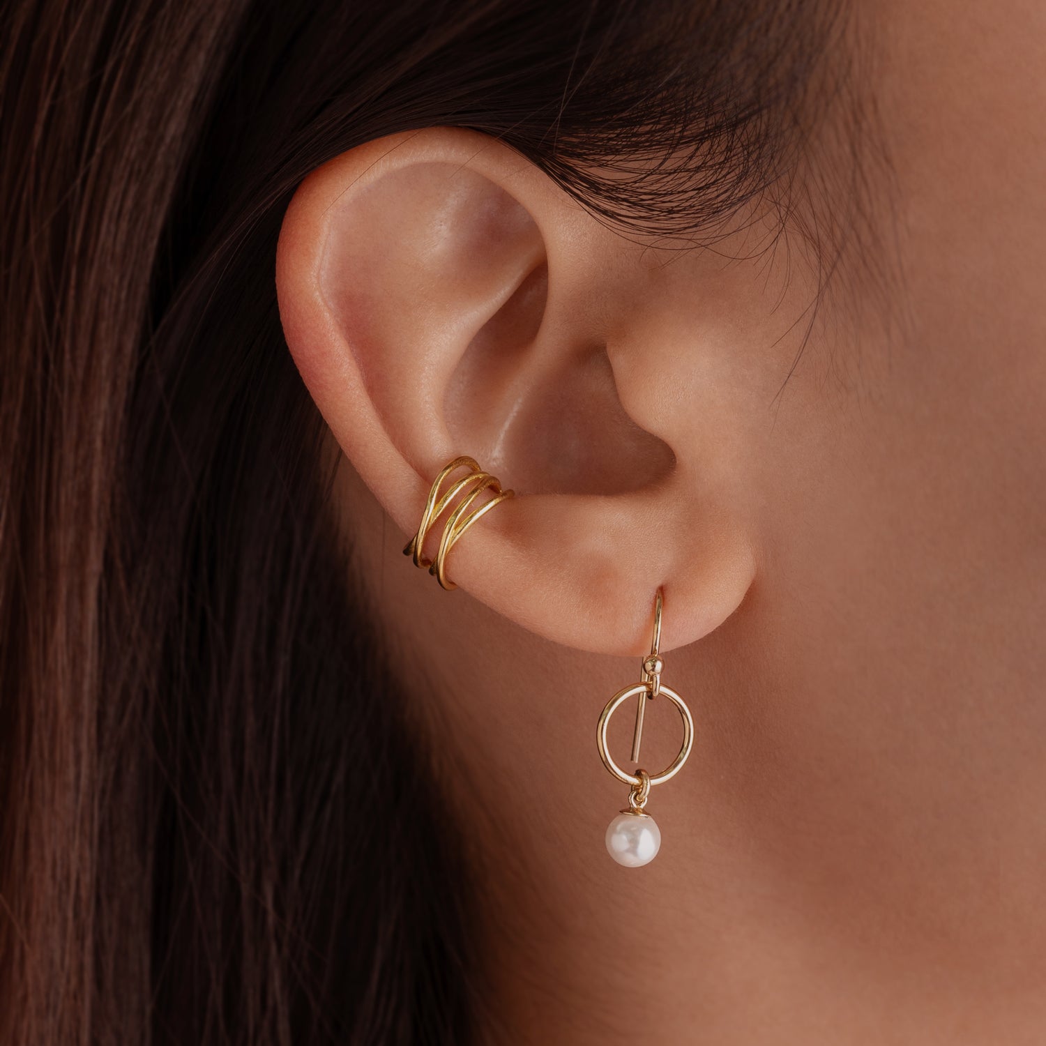 Open Circle Pearl Drop Earrings – J&CO Jewellery