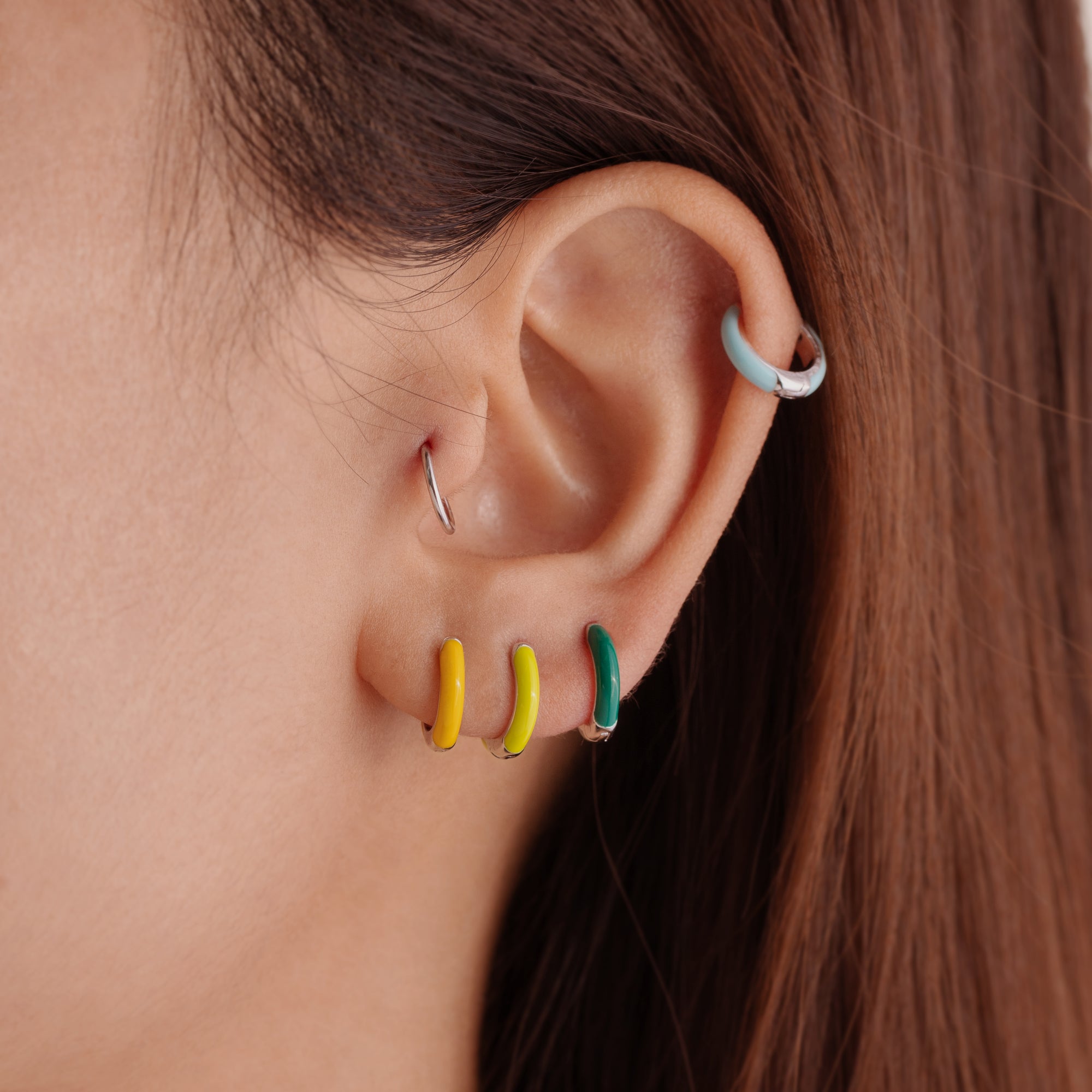 檸檬黃抱抱圈耳環