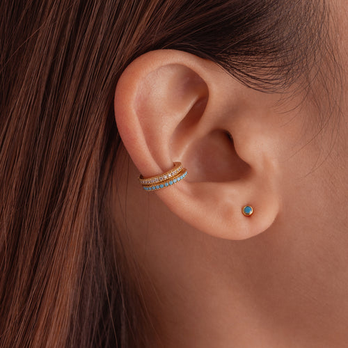 Mini Turquoise Bezel Stud Earrings