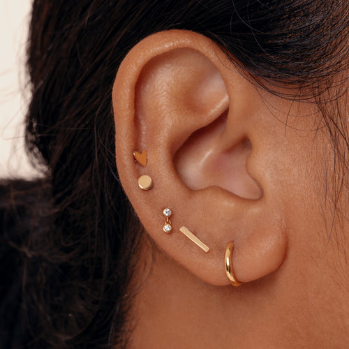 14K Solid Mini Classic Gold Hoop Earring