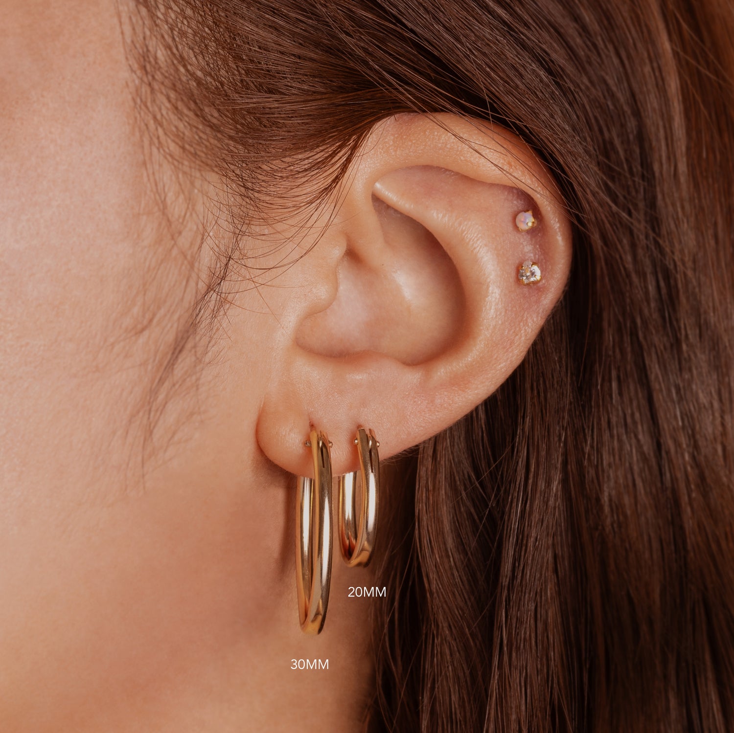 J&CO Jewellery Small Chunky Hoop Earrings Silver