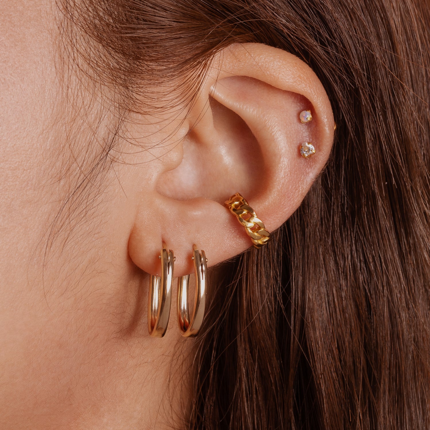 J&CO Jewellery Mini Hugging Hoop Earrings (Pair) Gold