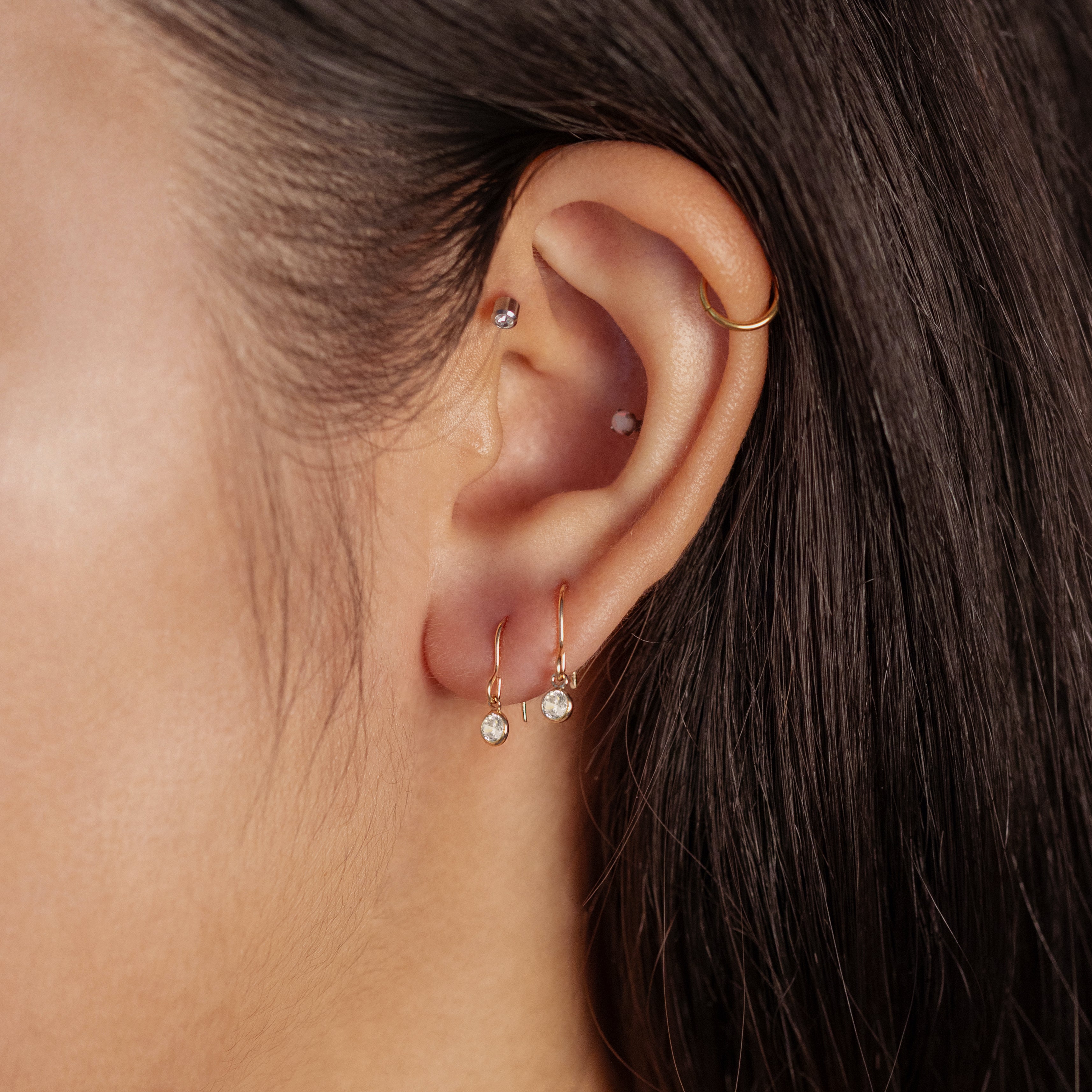 Little Bezel Drop Earrings J CO Jewellery