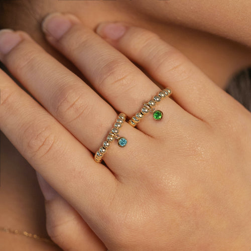 Personalised Birthstones Aquamarine Bezel Ring