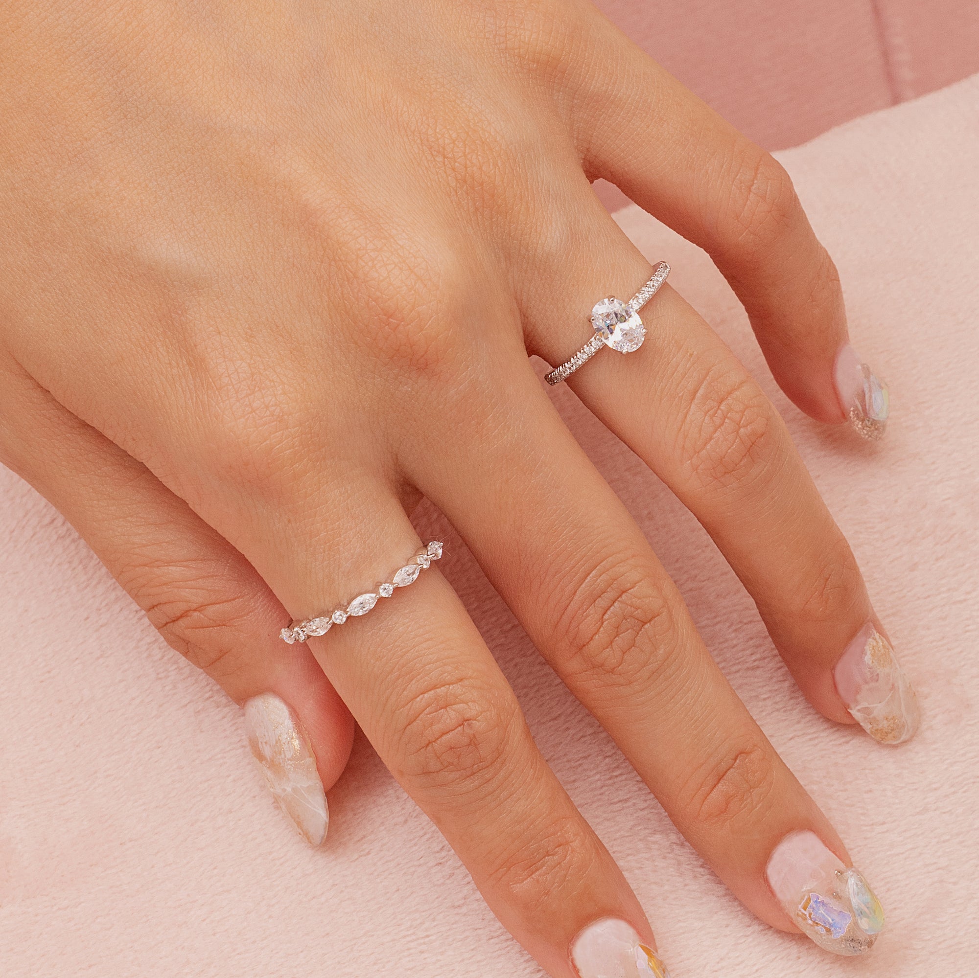 Oval Solitaire Silver Ring