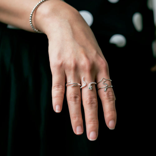 Snake Slide Ring Silber