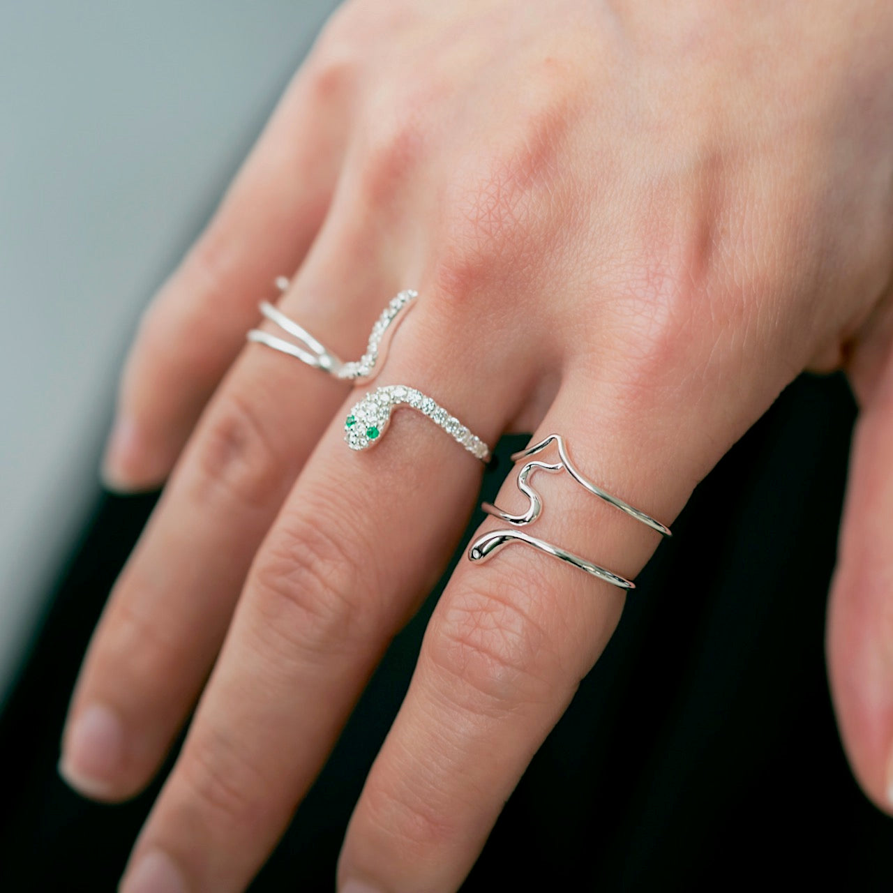 Snake Slide Ring Silber