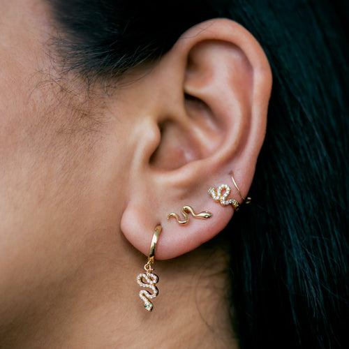 Snake Slither Stud Earrings J CO Jewellery