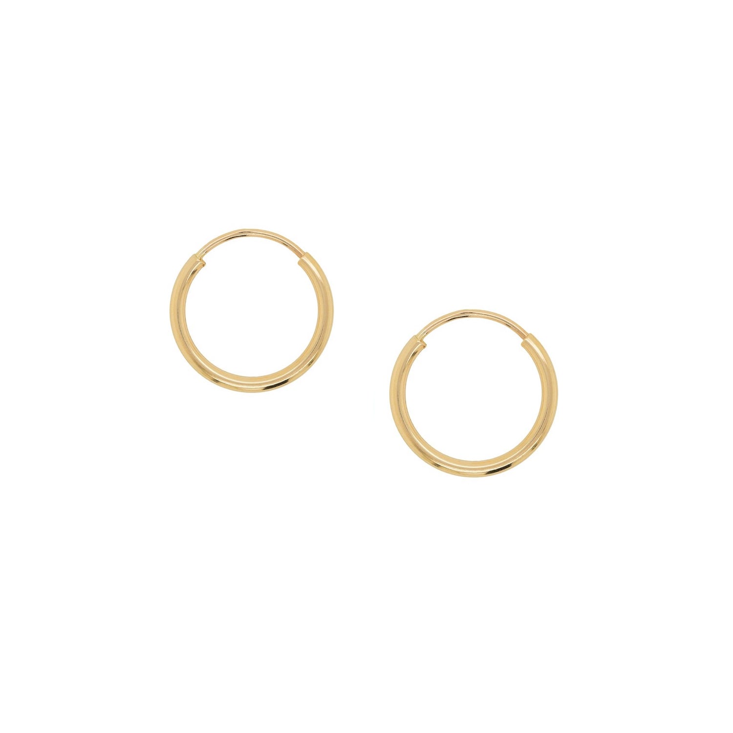 14K Solid Gold Endless Mini Hoop Earrings 10mm – J&CO Jewellery