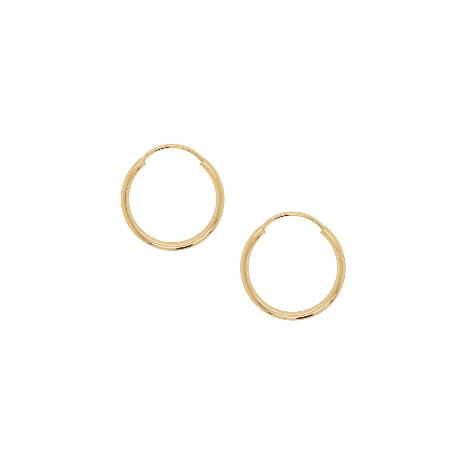 14K Solid Gold Endless Little Hoop Earrings 12mm – J&CO Jewellery