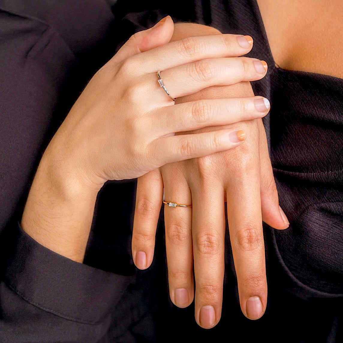 Minimalistische Baguette Ring Zilver