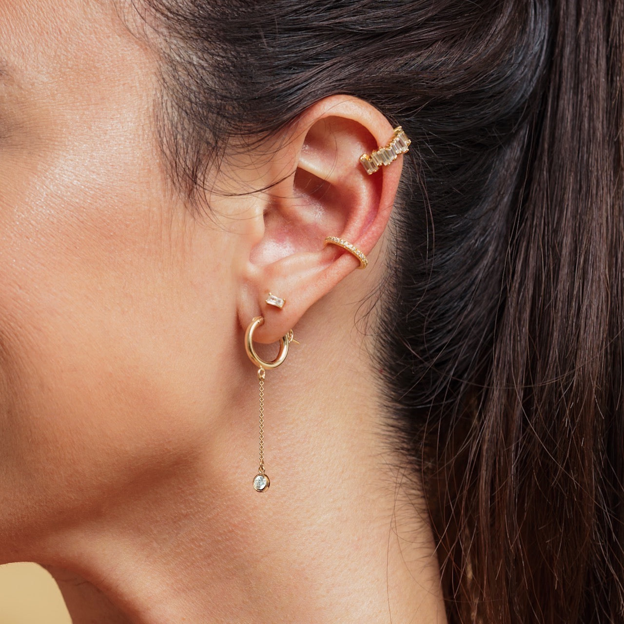 Orecchini a catena con cerchio