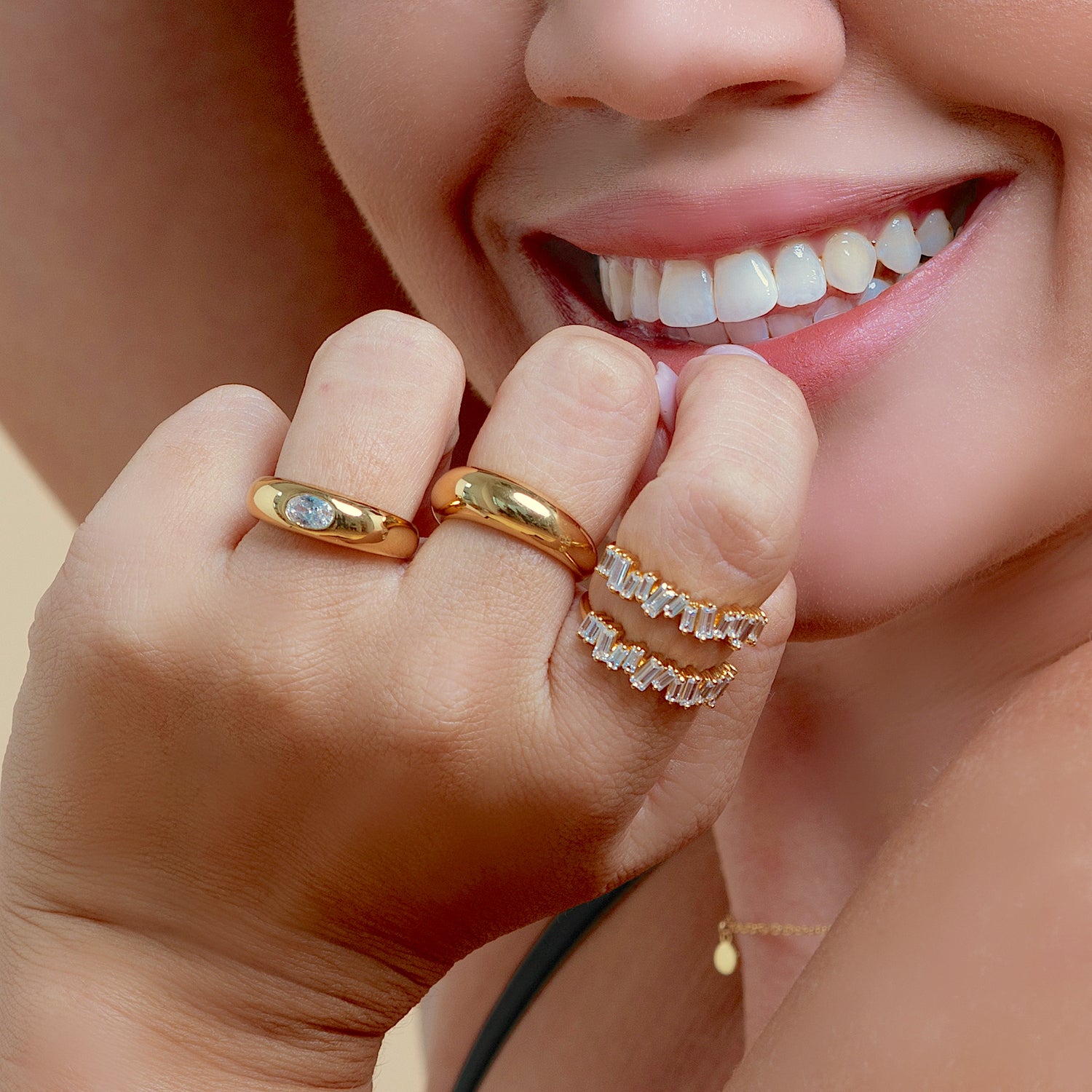 Pierścień Kopułowy Złoty