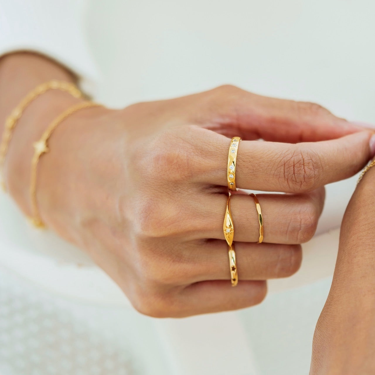 迷你星爆印戒 银色