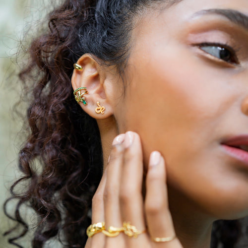 Textured Snake Stud Earrings