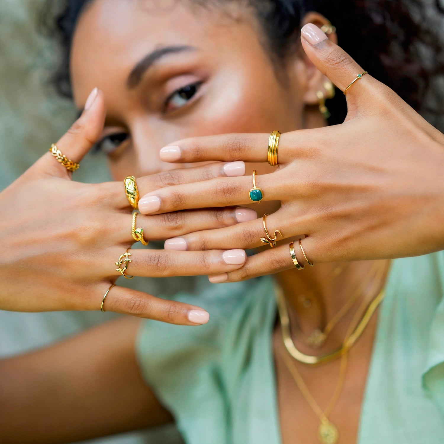 Malachite Square Ring J CO Jewellery