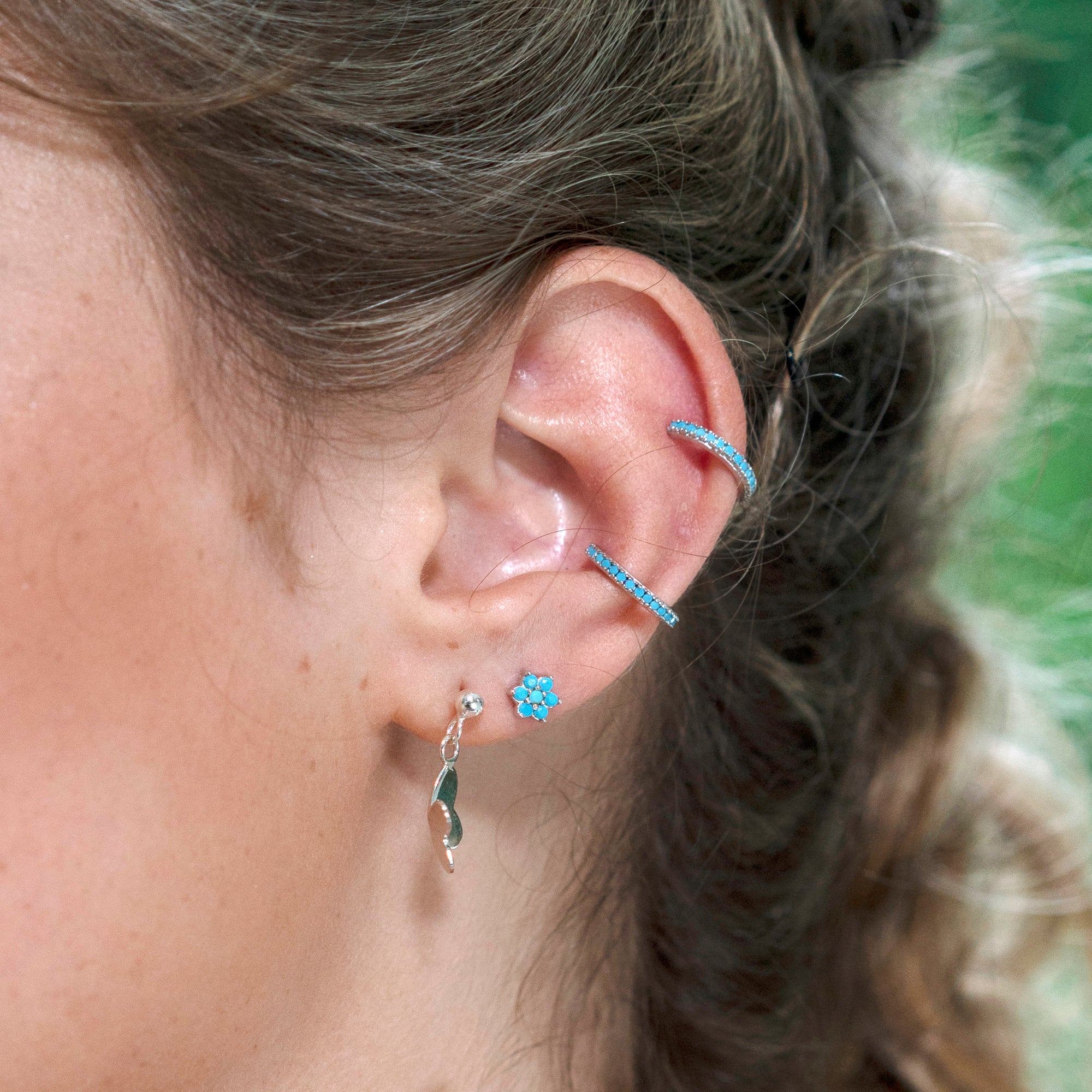 Turquoise Flower Stud Earrings