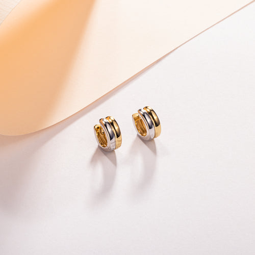 Mixed Metal Bold Hoop Earrings