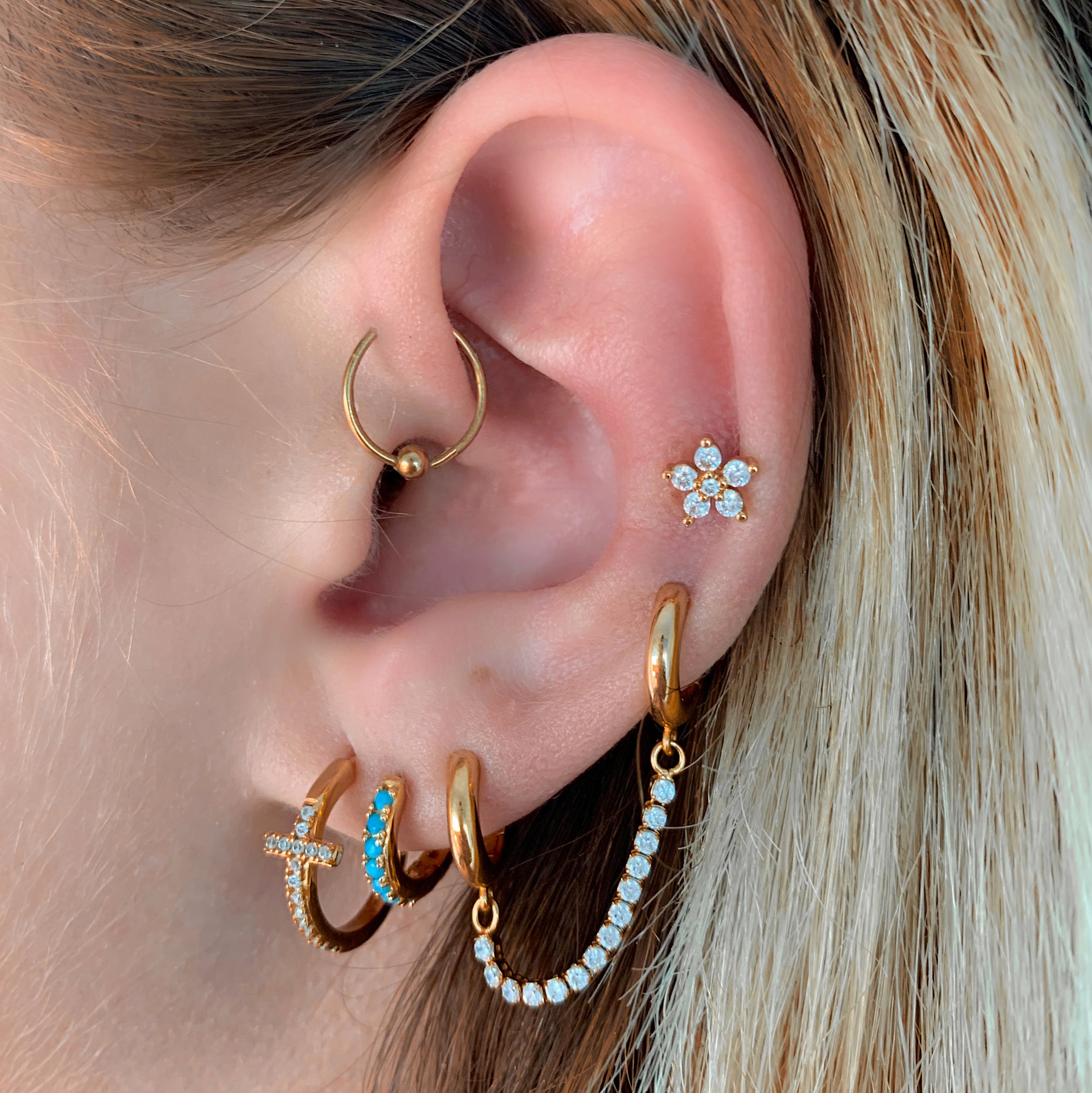 Pave Cross Hoop Earrings – J&CO Jewellery