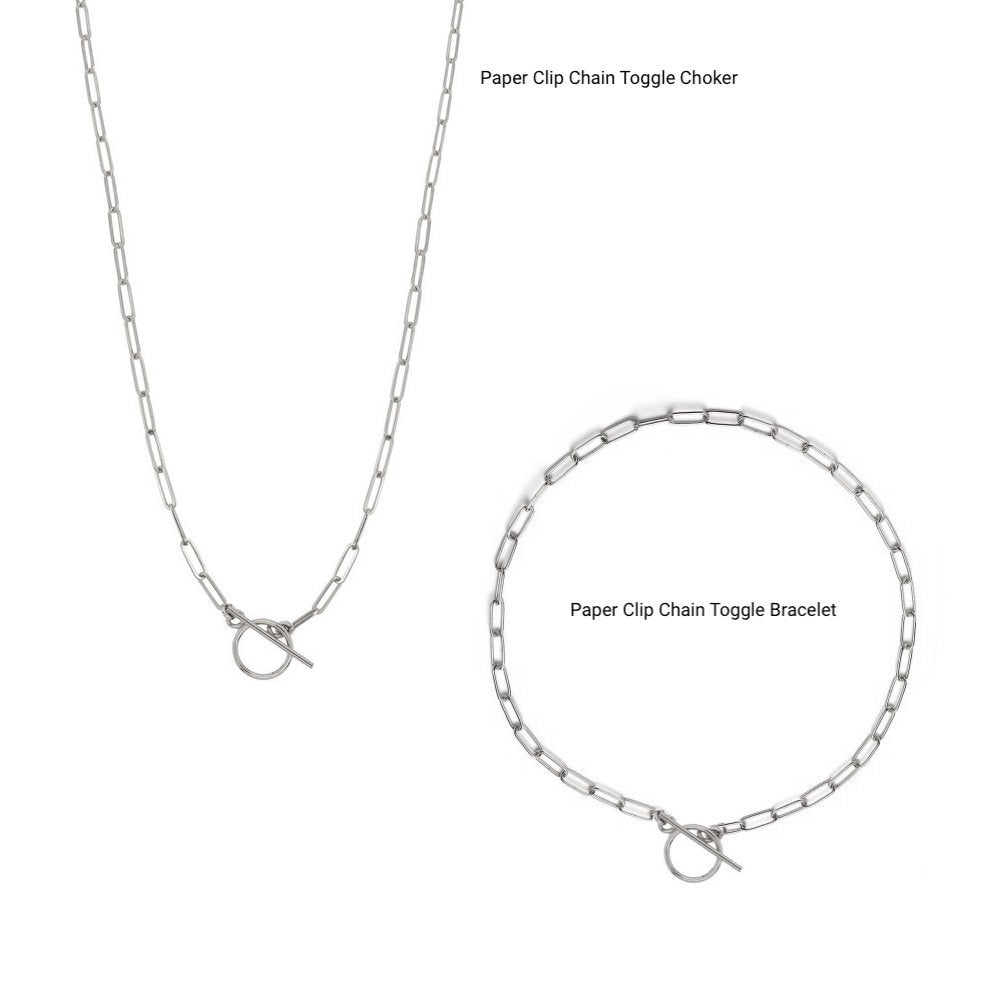 Naszyjnik choker z łańcuszkiem z spinaczy do papieru