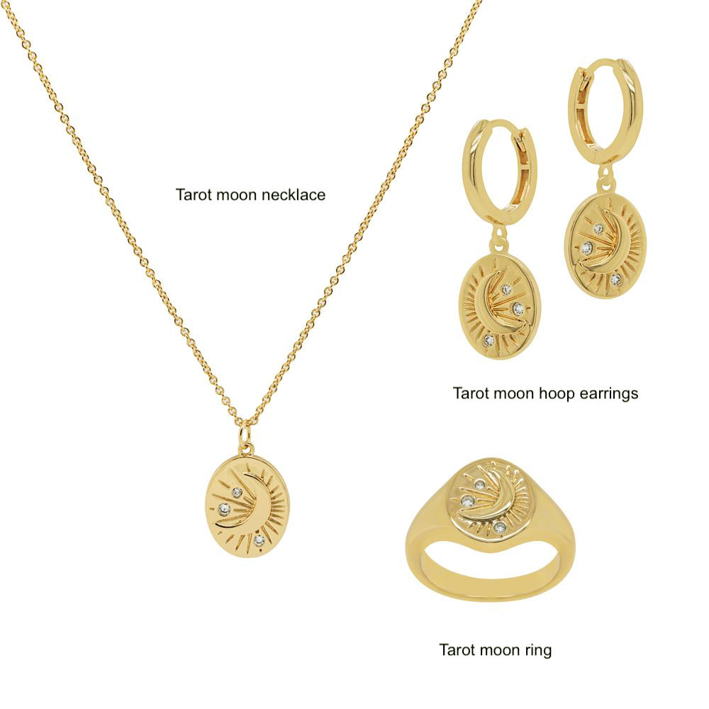 Tarot Maan Zegelring Goud