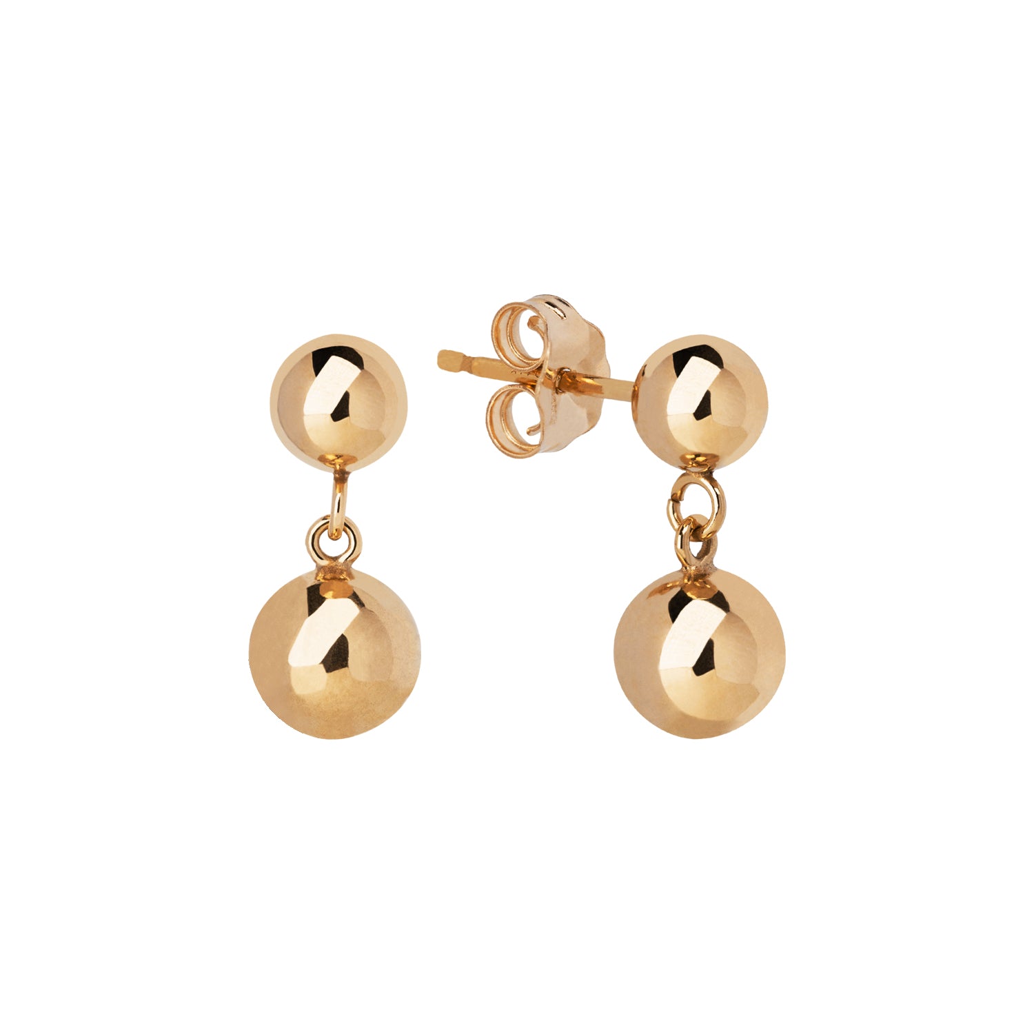 J&CO Jewellery Mini Shaker Ball Hoop Earrings Gold