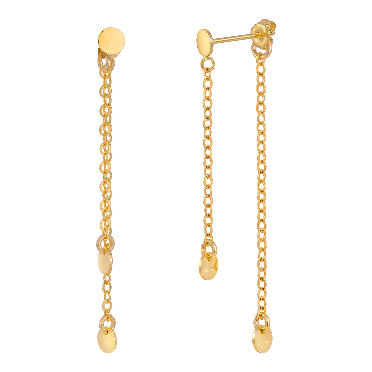 JCO Jewellery 12 Double Disc Drop Earrings Gold