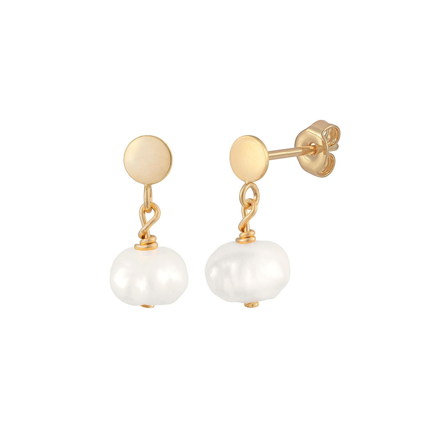 Tiny Pearl Drop Earrings Sterling Silver Stud Small Pearl 