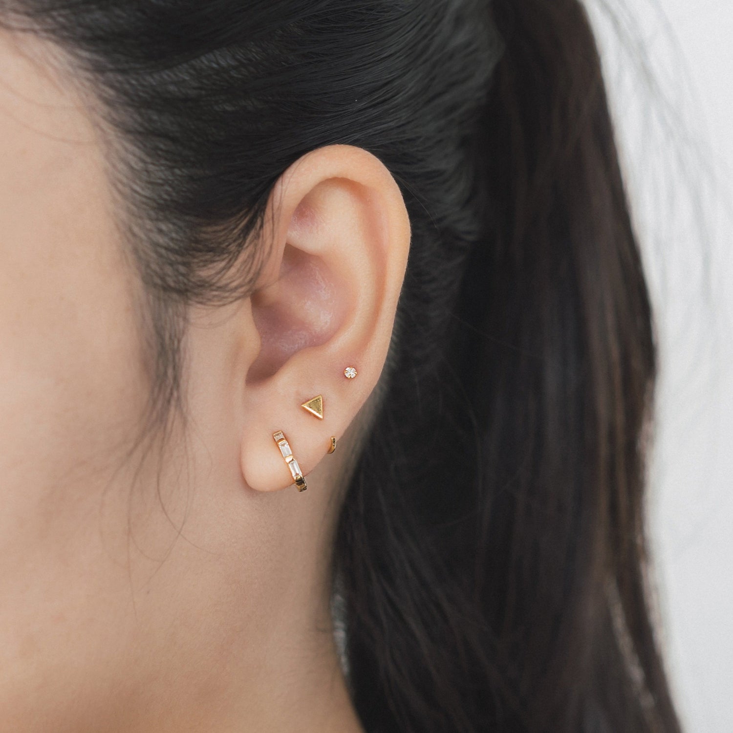 Mia Triangle Huggie Earrings – J&CO Jewellery
