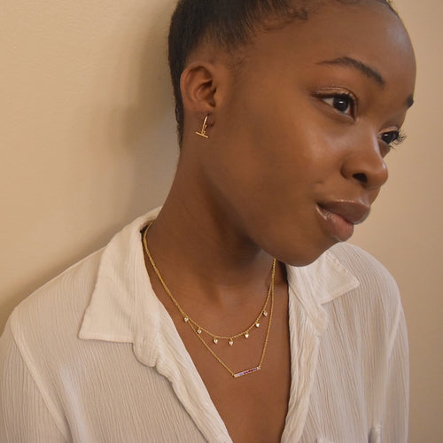 T Bar Hoop Earrings