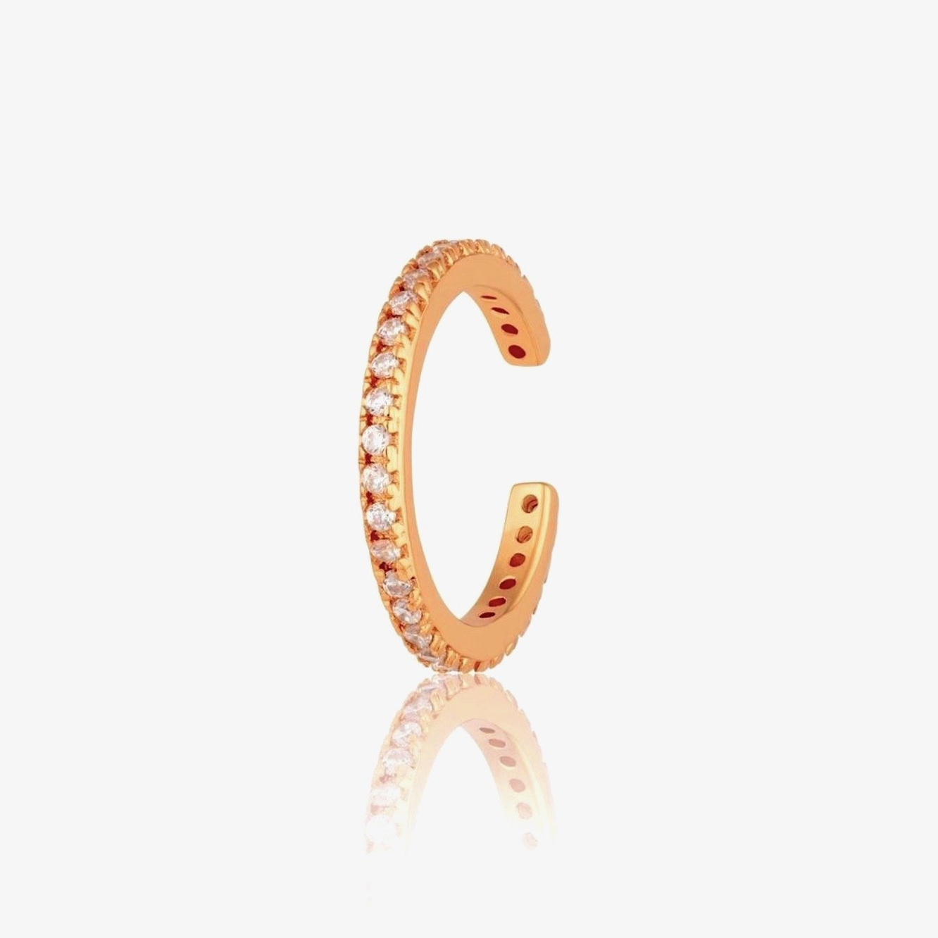 SINGLE SILVER PAVE EAR CUFF main image 1