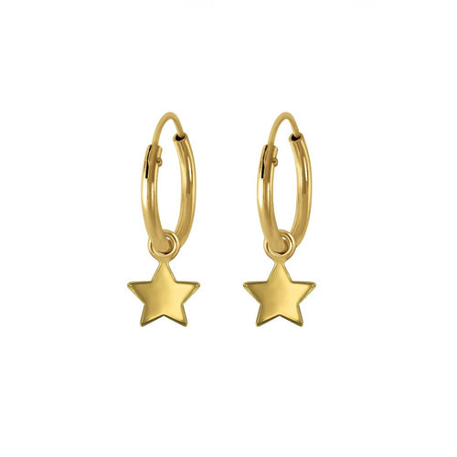 Buy Fabula Gold Tone Star Large Fashion Hoop Earrings Online