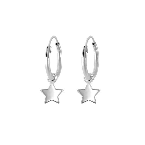 MAISIE. Star Hoop Earrings - Silver – REGALROSE