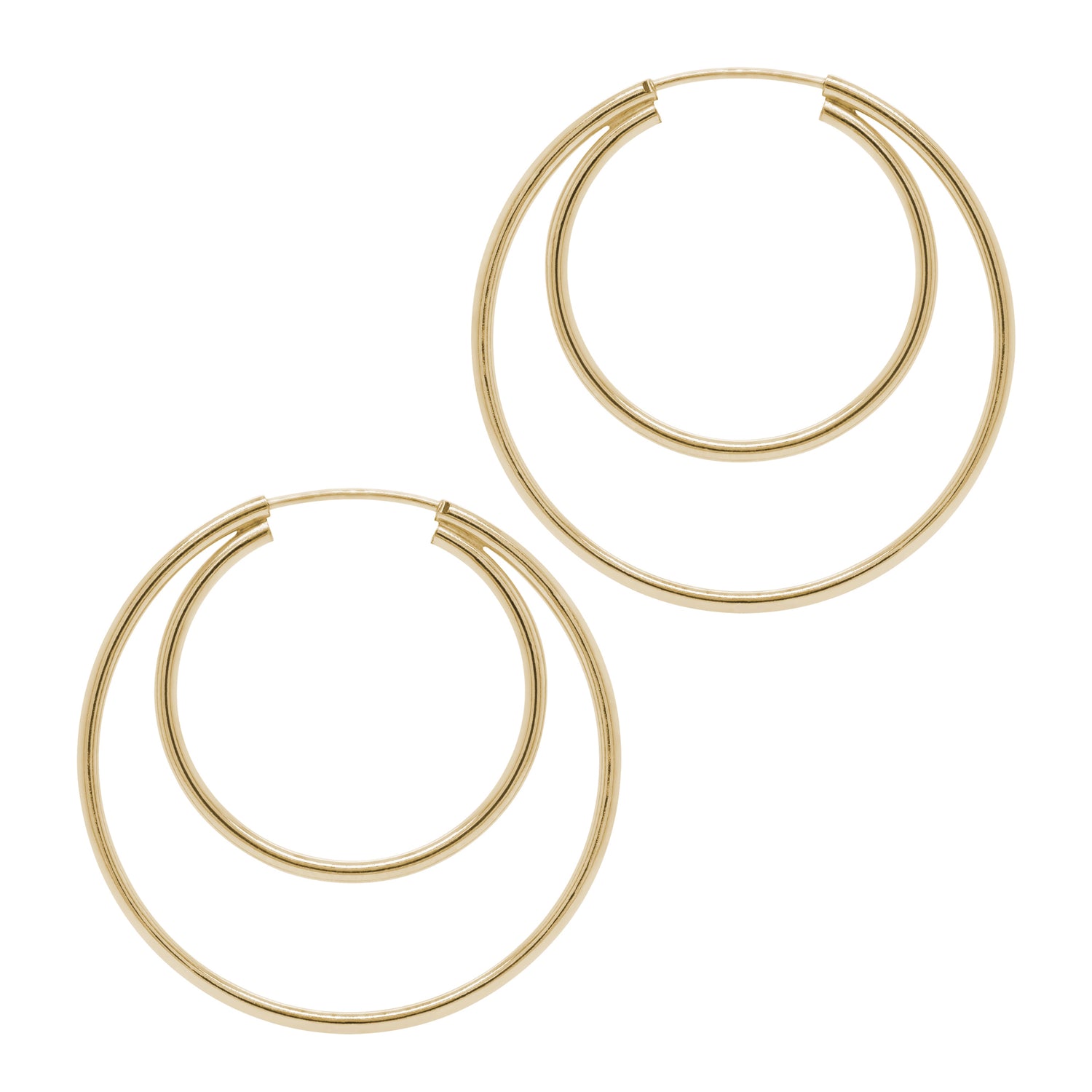 J&CO Jewellery Small Endless Hoop Earrings Gold
